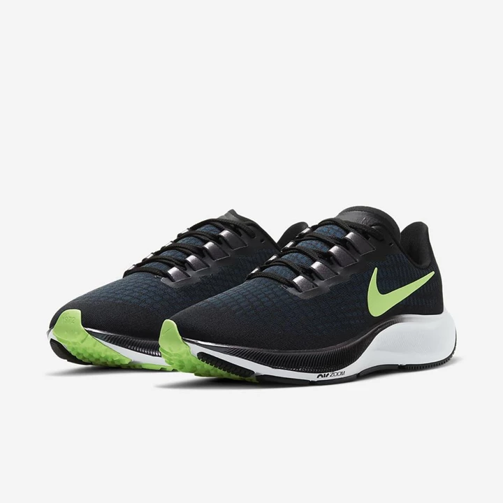 Nike Air Zoom Pegasus 37 Spor Ayakkabı Erkek Siyah Mavi Beyaz Açık Yeşil | TR4256466