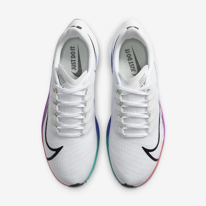 Nike Air Zoom Pegasus 37 Spor Ayakkabı Erkek Beyaz Mor Kırmızı Siyah | TR4259137