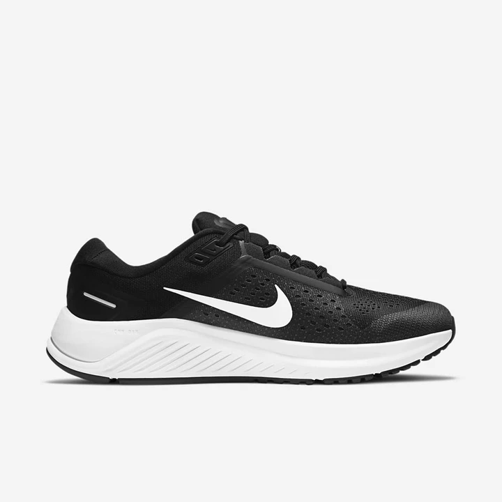 Nike Air Zoom Structure 23 Koşu Ayakkabısı Erkek Siyah Koyu Gri Beyaz | TR4256814