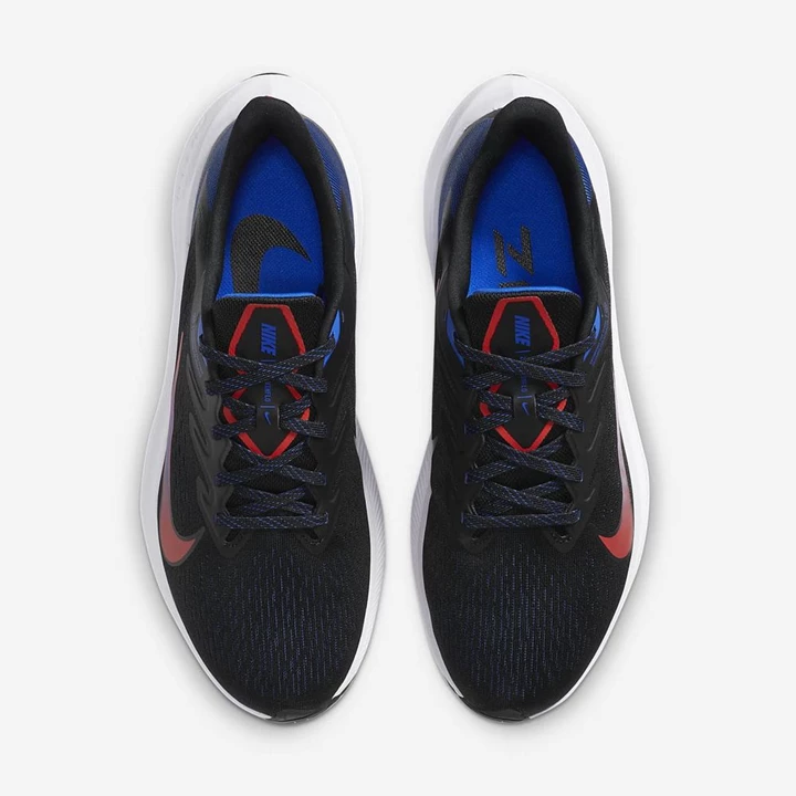 Nike Air Zoom Winflo Koşu Ayakkabısı Erkek Siyah Mavi Kırmızı | TR4259214