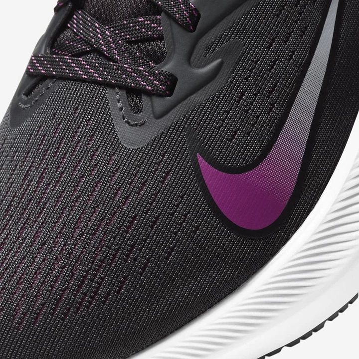 Nike Air Zoom Winflo Koşu Ayakkabısı Kadın Koyu Gri Pembe Beyaz Siyah | TR4257464