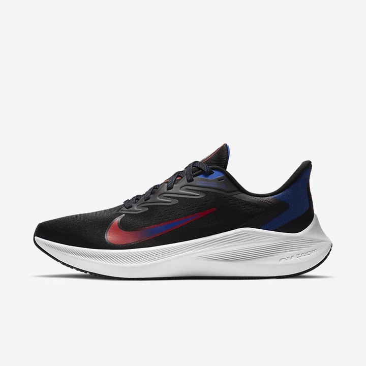 Nike Air Zoom Winflo Spor Ayakkabı Erkek Siyah Mavi Kırmızı | TR4258054