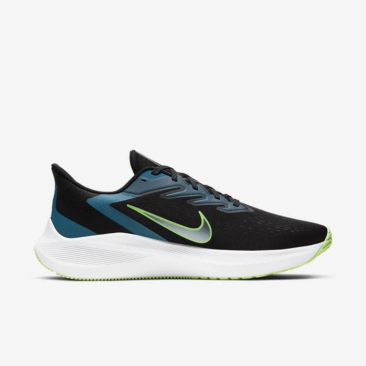 Nike Air Zoom Winflo Spor Ayakkabı Erkek Siyah Mavi Yeşil | TR4258216