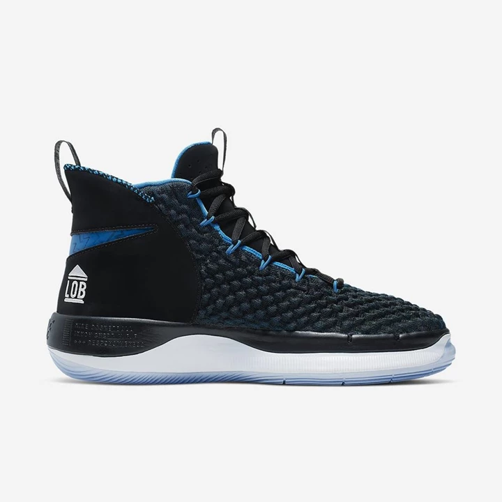 Nike AlphaDunk Basketbol Ayakkabısı Erkek Siyah Beyaz Mavi | TR4259135