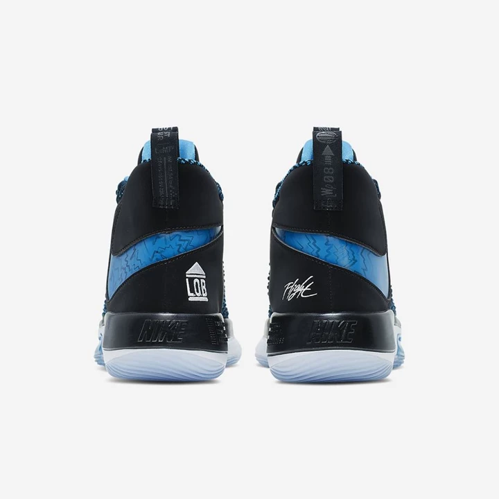 Nike AlphaDunk Basketbol Ayakkabısı Erkek Siyah Beyaz Mavi | TR4259135