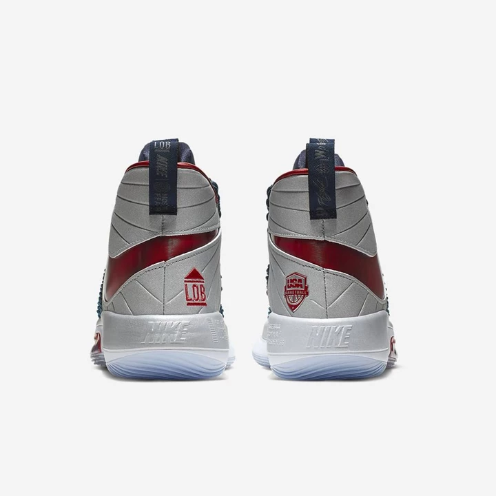Nike AlphaDunk Basketbol Ayakkabısı Kadın Metal Gümüş Kırmızı Kraliyet Mavisi | TR4256803