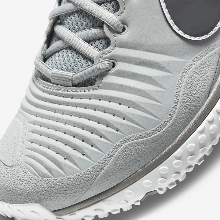 Nike Alpha Huarache Varsity Beyzbol Ayakkabısı Erkek Açık Gri Gri Beyaz Gri | TR4258181