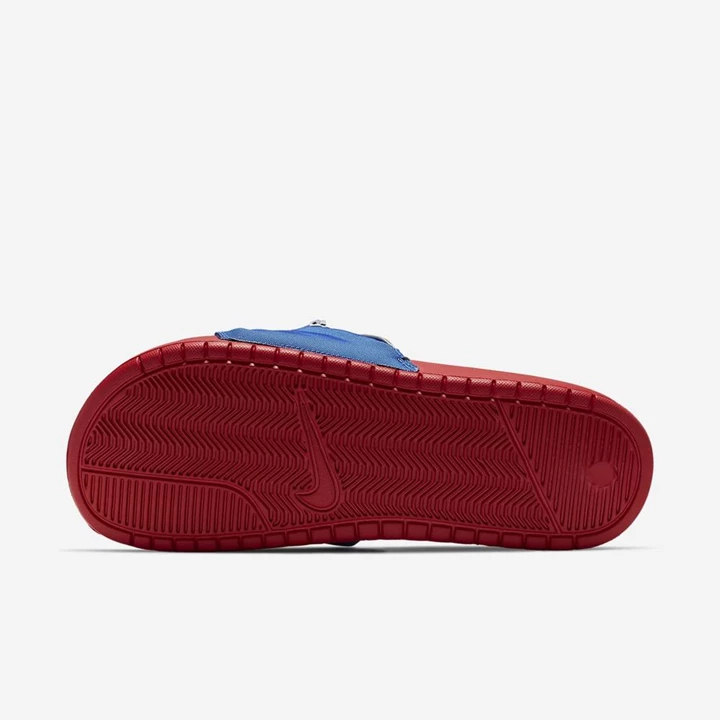 Nike Benassi JDI Terlik Erkek Açık Kırmızı Kraliyet Mavisi Beyaz Açık Kırmızı | TR4258444