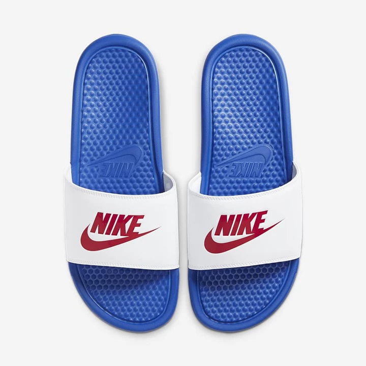 Nike Benassi JDI Terlik Erkek Kraliyet Mavisi Beyaz Kırmızı | TR4257608
