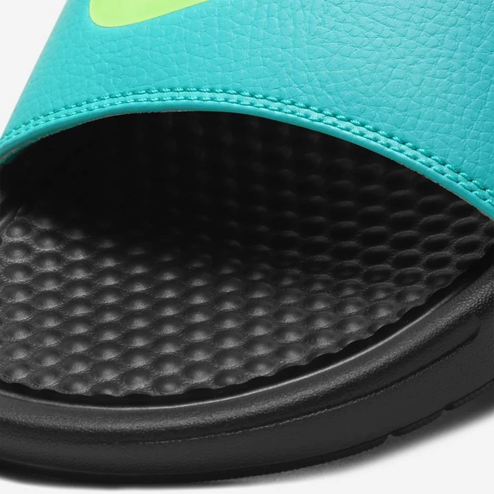 Nike Benassi JDI Terlik Erkek Siyah Açık Turkuaz Yeşil | TR4256430