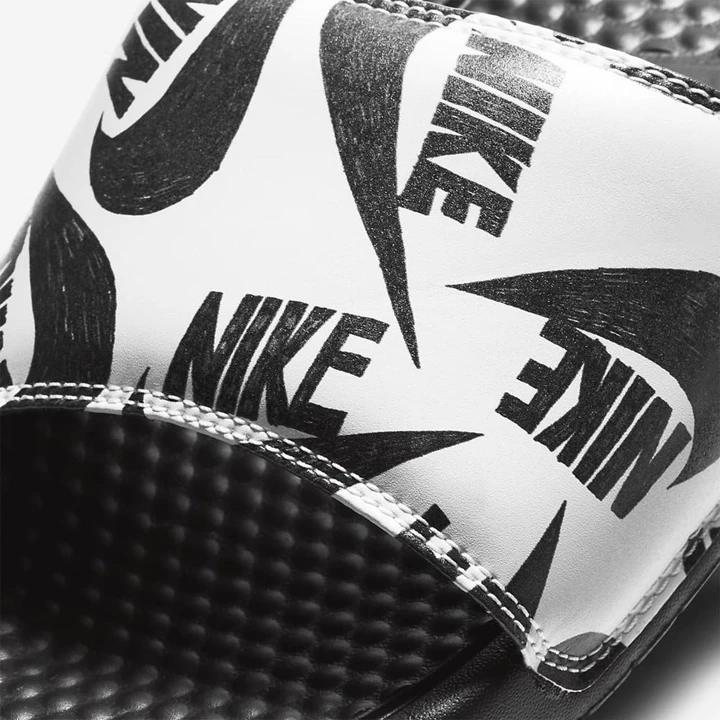 Nike Benassi JDI Terlik Erkek Siyah Beyaz Siyah | TR4258410