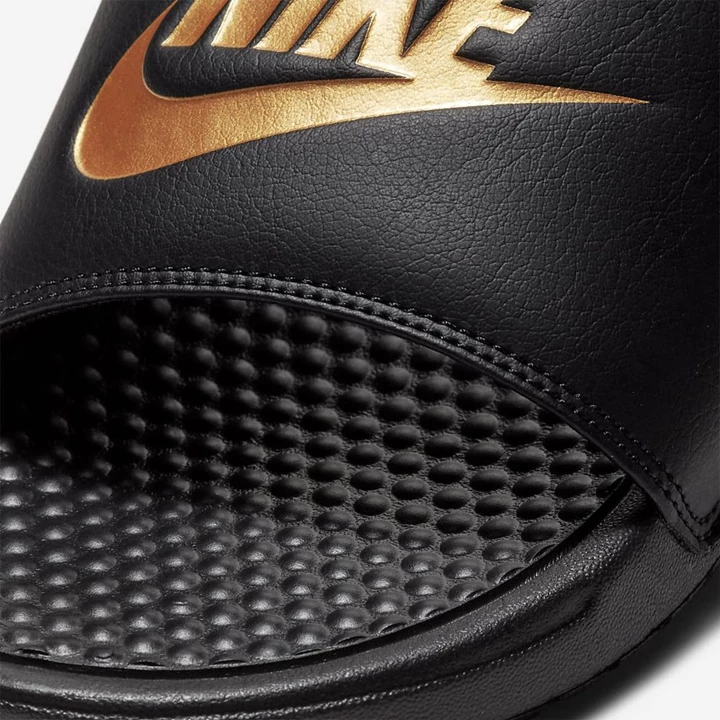 Nike Benassi JDI Terlik Erkek Siyah Metal Altın | TR4257537