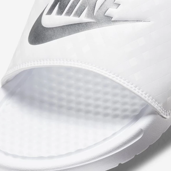 Nike Benassi JDI Terlik Kadın Beyaz Metal Gümüş | TR4257643