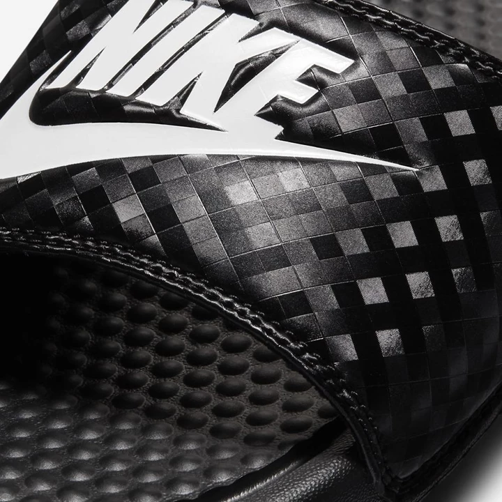 Nike Benassi JDI Terlik Kadın Siyah Beyaz | TR4257393