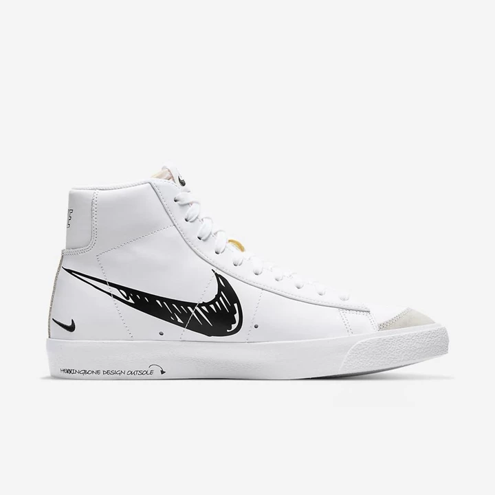 Nike Blazer Spor Ayakkabı Erkek Beyaz Platini Siyah | TR4257775