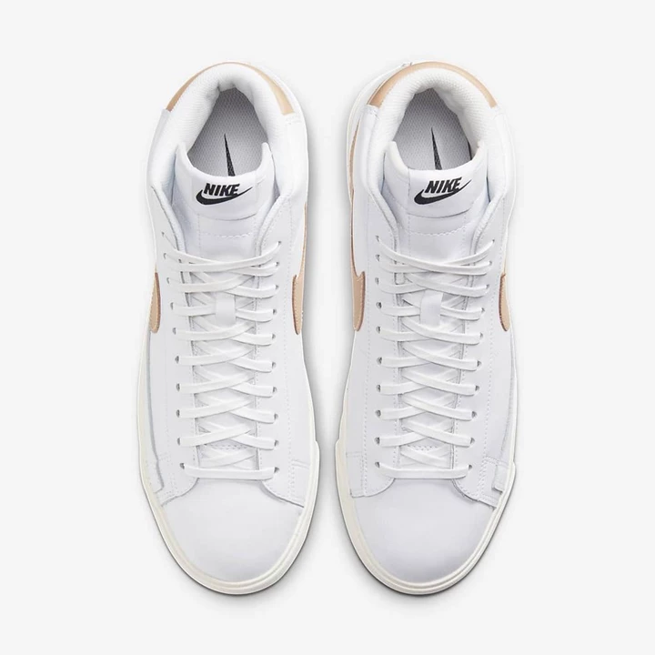Nike Blazer Spor Ayakkabı Kadın Beyaz Siyah Metal Altın Kahverengi | TR4259233