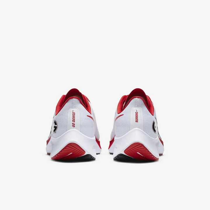 Nike College Zoom Pegasus 37 Koşu Ayakkabısı Erkek Beyaz Platini Kırmızı Siyah | TR4257463