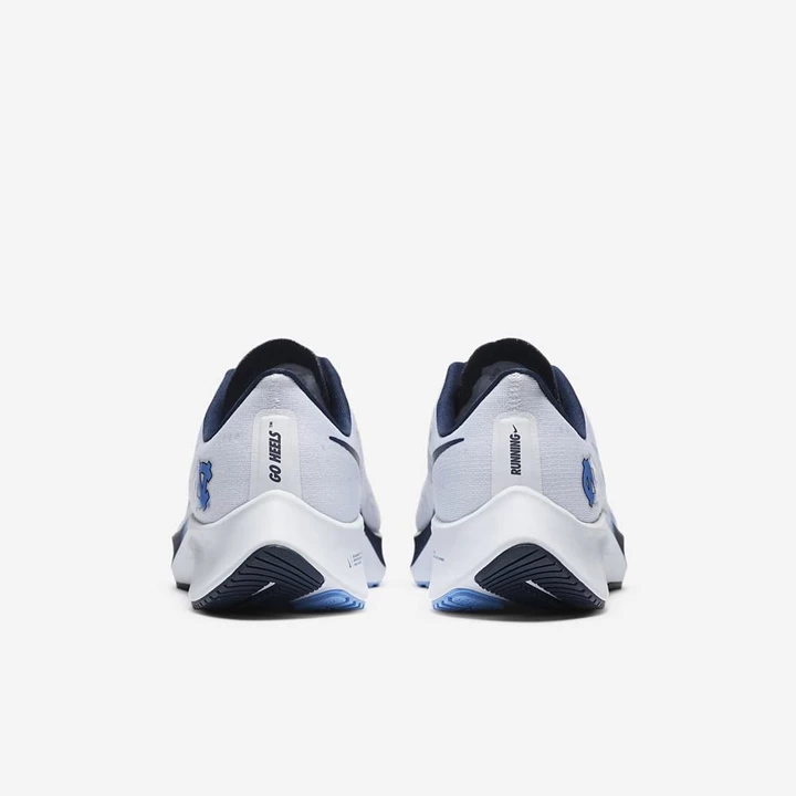 Nike College Zoom Pegasus 37 Koşu Ayakkabısı Erkek Beyaz Platini Lacivert Mavi | TR4258022