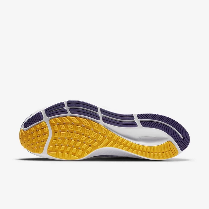 Nike College Zoom Pegasus 37 Koşu Ayakkabısı Erkek Beyaz Platini Mor Altın | TR4258098