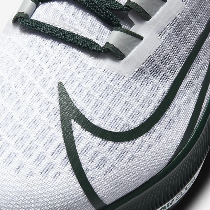 Nike College Zoom Pegasus 37 Koşu Ayakkabısı Erkek Beyaz Platini Yeşil Gümüş | TR4258406