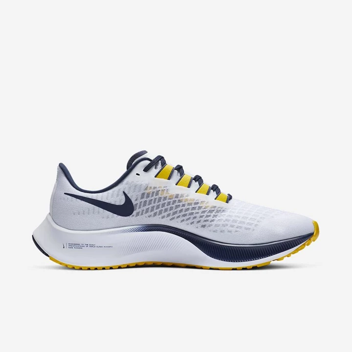 Nike College Zoom Pegasus 37 Koşu Ayakkabısı Erkek Beyaz Platini Lacivert | TR4259225