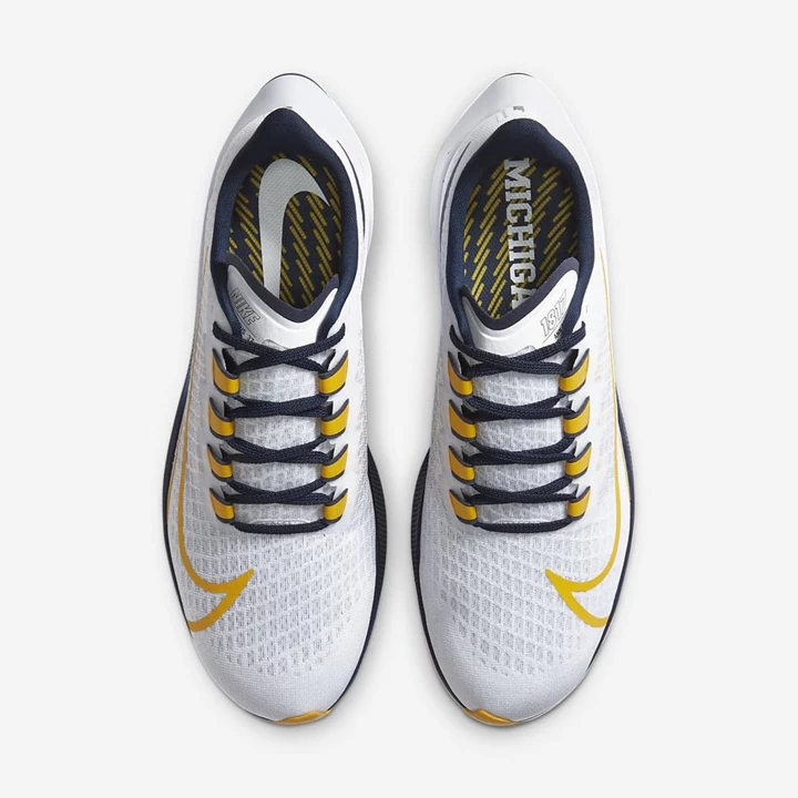 Nike College Zoom Pegasus 37 Koşu Ayakkabısı Erkek Beyaz Platini Lacivert | TR4259225