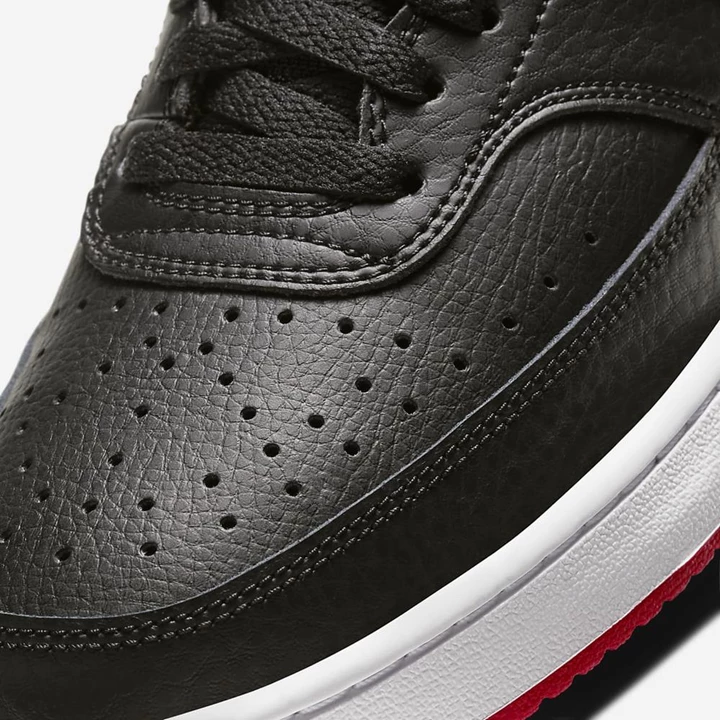 Nike Court Vision Spor Ayakkabı Erkek Siyah Kırmızı Siyah | TR4256521