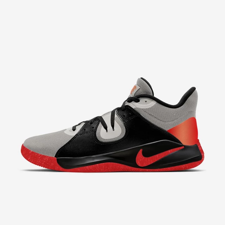 Nike Fly.By Basketbol Ayakkabısı Kadın Gri Kırmızı Siyah | TR4259097