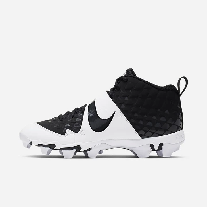 Nike Force Zoom Trout 6 Beyzbol Ayakkabısı Erkek Siyah Beyaz Koyu Gri | TR4257873