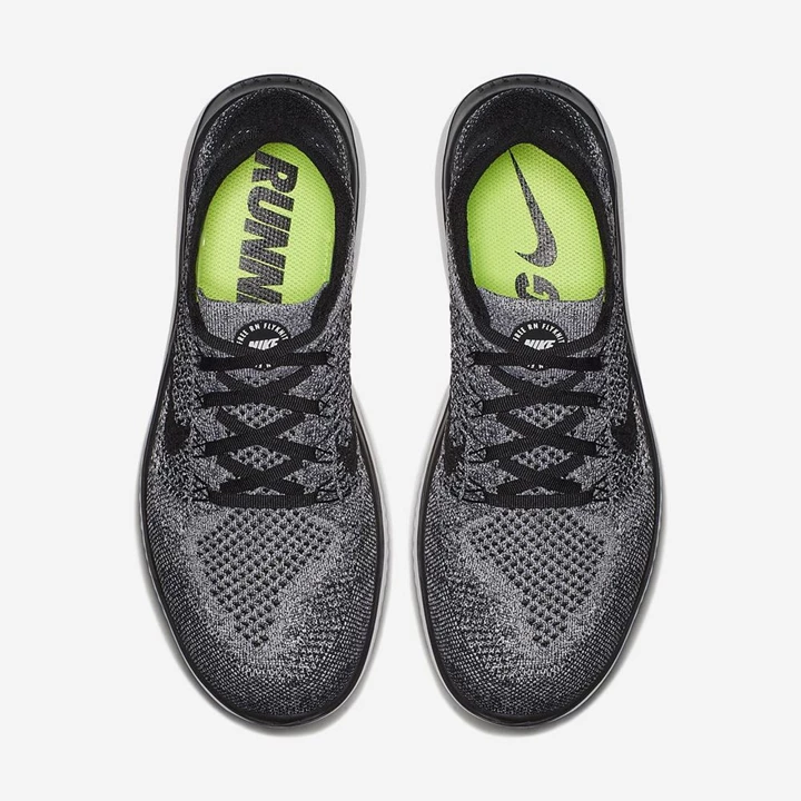 Nike Free RN Flyknit 2018 Koşu Ayakkabısı Erkek Beyaz Siyah | TR4259252