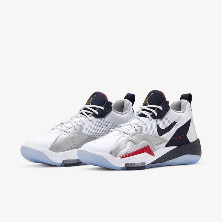 Nike Jordan Zoom Jordans Erkek Beyaz Kırmızı Metal Gümüş Obsidian | TR4258374