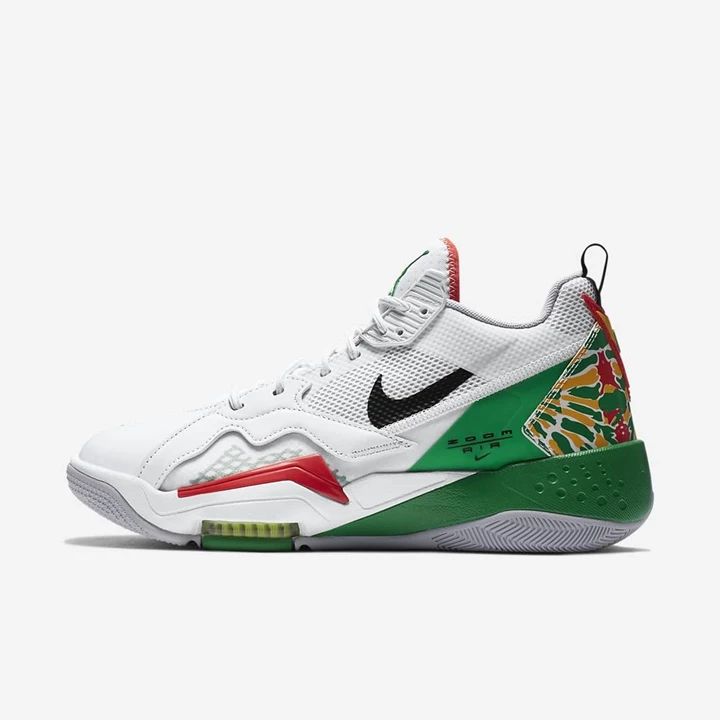 Nike Jordan Zoom Spor Ayakkabı Erkek Beyaz Yeşil Kırmızı Siyah | TR4258929