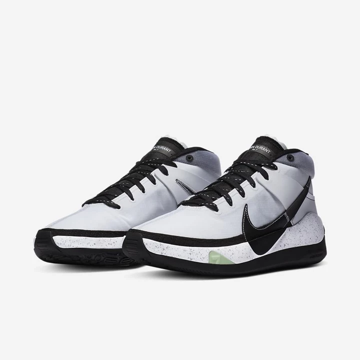 Nike KD13 Basketbol Ayakkabısı Erkek Beyaz Platini Siyah | TR4257413