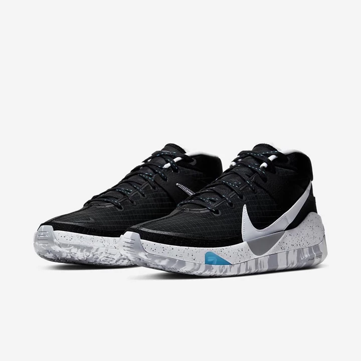 Nike KD13 Basketbol Ayakkabısı Erkek Siyah Gri Beyaz | TR4258520