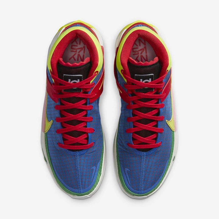 Nike KD13 Basketbol Ayakkabısı Kadın Kraliyet Mavisi Platini Limon | TR4256936