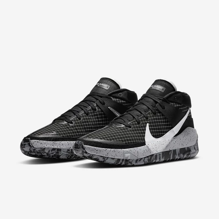 Nike KD13 Basketbol Ayakkabısı Kadın Siyah Gri Beyaz | TR4259169