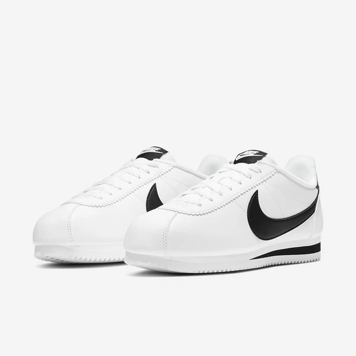 Nike Klasik Cortez Spor Ayakkabı Kadın Beyaz Beyaz Siyah | TR4257650
