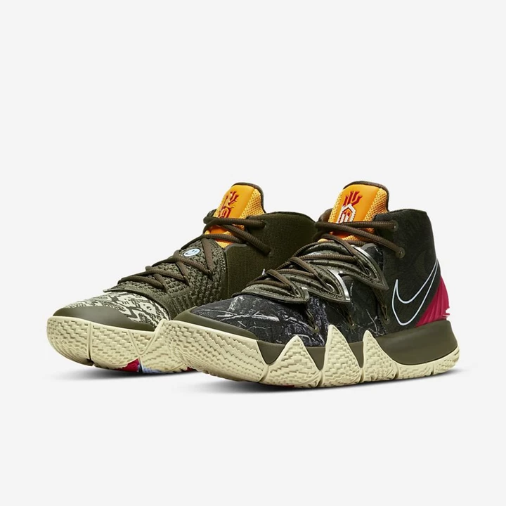 Nike Kybrid S2 Basketbol Ayakkabısı Erkek Haki Altın Açık Mavi | TR4258078