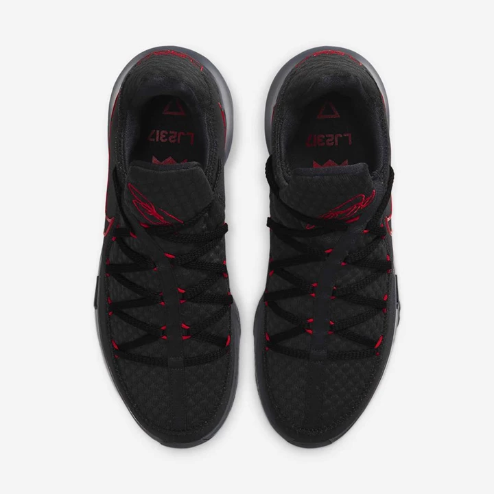 Nike LeBron 17 Basketbol Ayakkabısı Erkek Siyah Koyu Gri Kırmızı | TR4257540