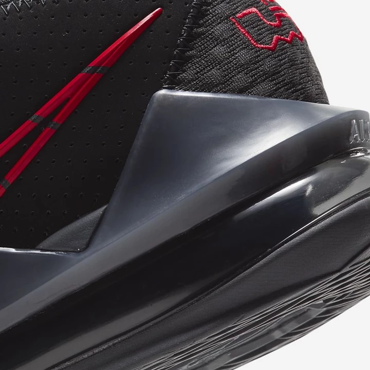 Nike LeBron 17 Basketbol Ayakkabısı Erkek Siyah Koyu Gri Kırmızı | TR4257540