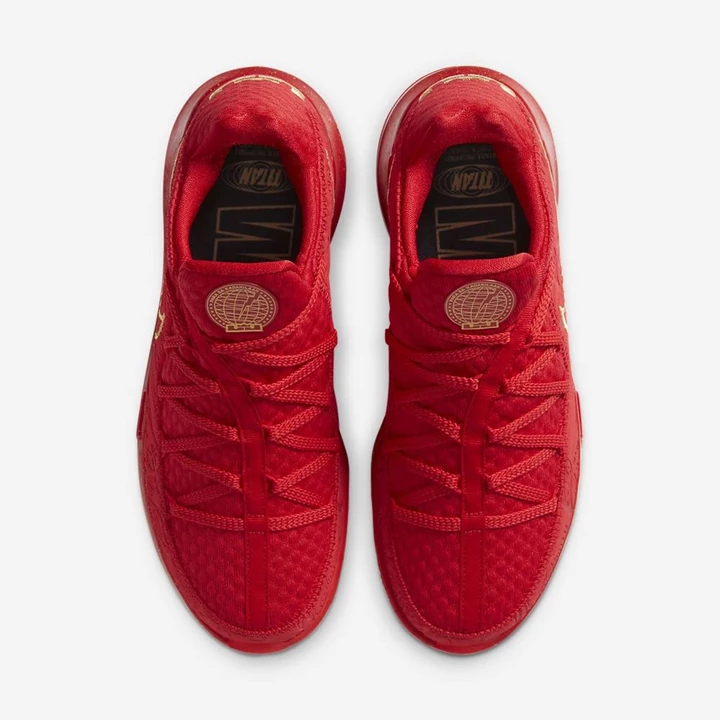 Nike LeBron 17 Basketbol Ayakkabısı Erkek Kırmızı Metal Altın | TR4257572