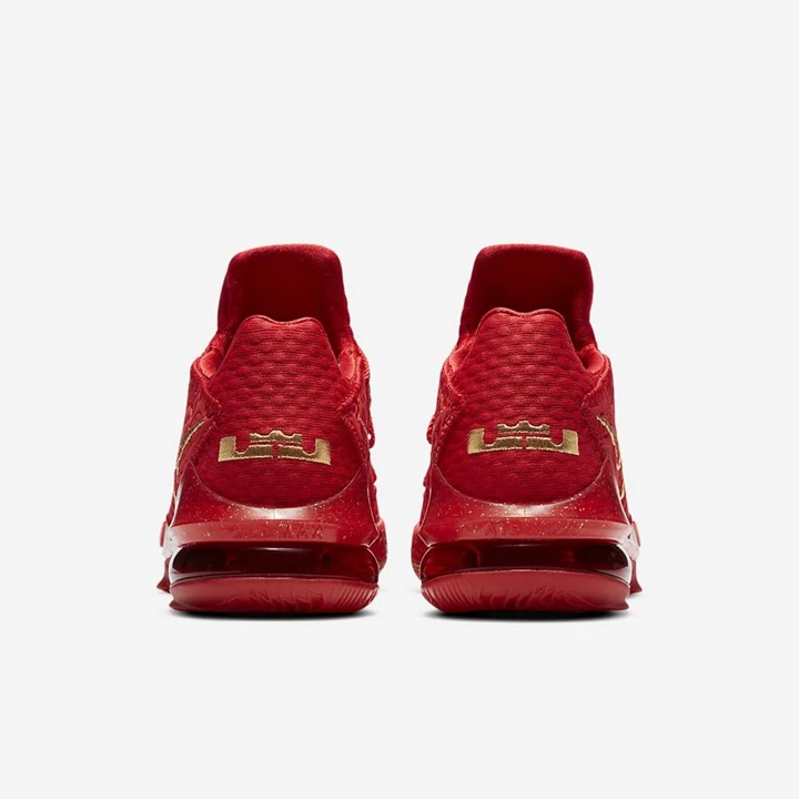 Nike LeBron 17 Basketbol Ayakkabısı Erkek Kırmızı Metal Altın | TR4257572