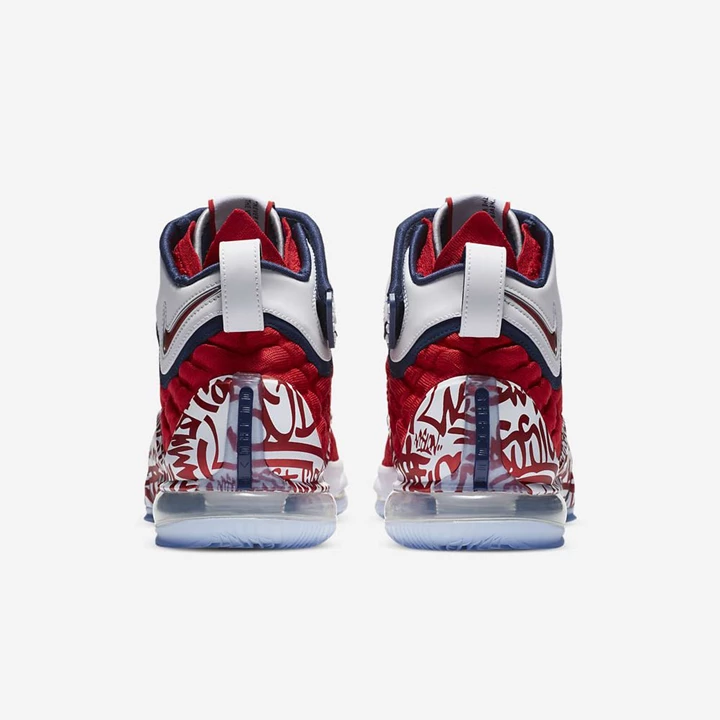 Nike LeBron 17 Basketbol Ayakkabısı Erkek Kırmızı Beyaz Kırmızı | TR4259013