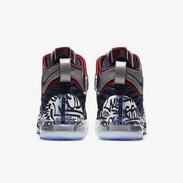 Nike LeBron 17 Basketbol Ayakkabısı Kadın Lacivert Kırmızı Beyaz | TR4258014