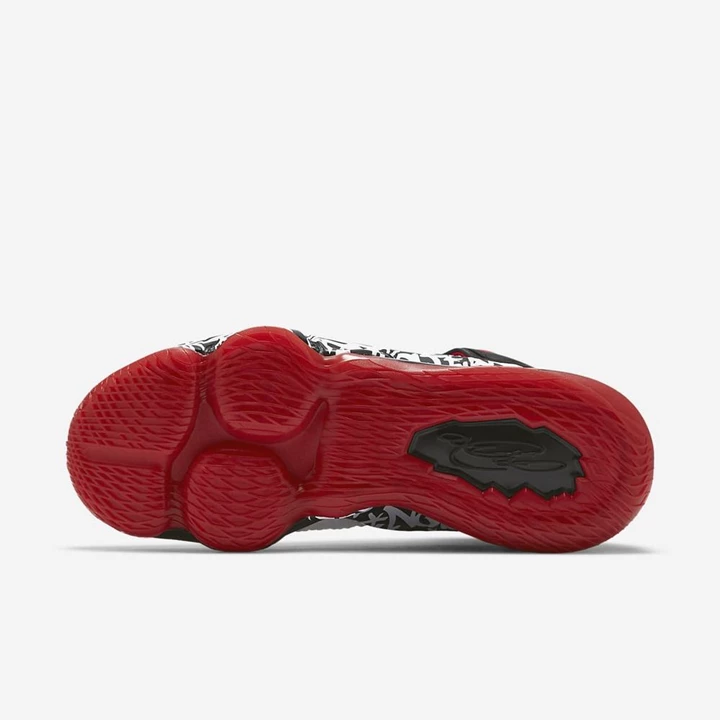 Nike LeBron 17 Basketbol Ayakkabısı Kadın Beyaz Siyah Kırmızı | TR4259191