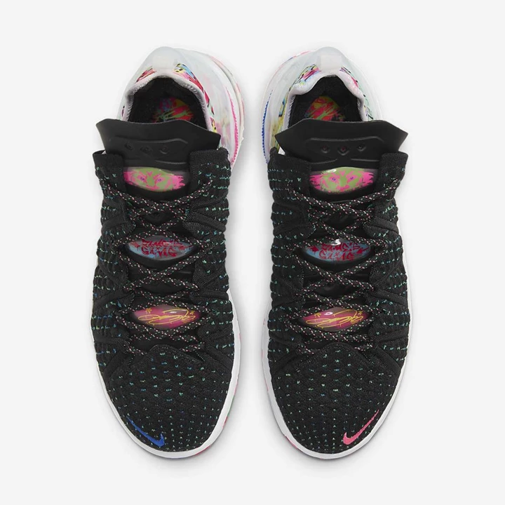 Nike LeBron 18 Basketbol Ayakkabısı Kadın Siyah Renkli Beyaz | TR4258553