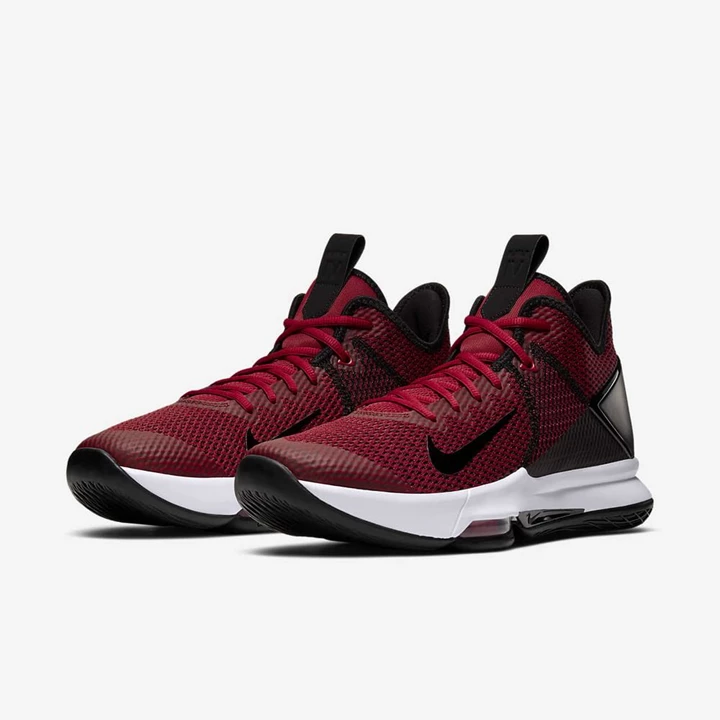 Nike LeBron Basketbol Ayakkabısı Erkek Siyah Beyaz Kırmızı | TR4257725