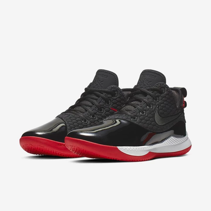 Nike LeBron Basketbol Ayakkabısı Erkek Siyah Beyaz Kırmızı Siyah | TR4259052