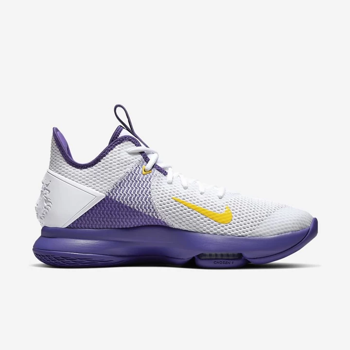 Nike LeBron Basketbol Ayakkabısı Kadın Beyaz Mor Platini | TR4258051