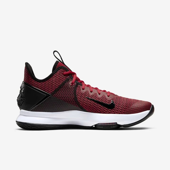 Nike LeBron Basketbol Ayakkabısı Kadın Siyah Beyaz Kırmızı | TR4257032